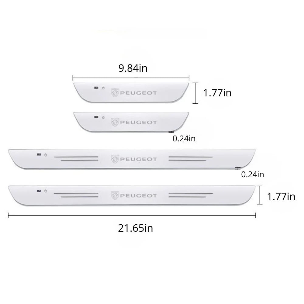 Balenie 2 LED prahových lišt do auta