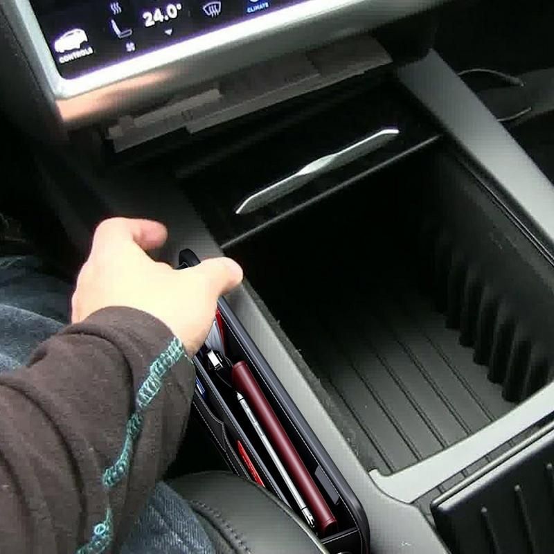 Oppbevaringsboks i lær til bilen